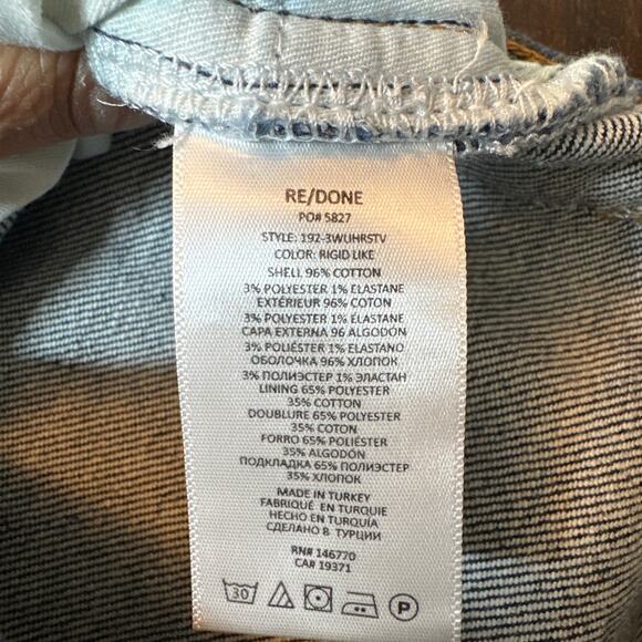 RE/DONE 70's Ultra High Rise Stove Pipe Jeans in Rigid Like Size 26 NWT - Picture 12 of 16
